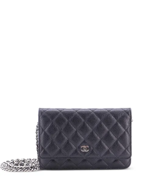 CHANEL Pre-Owned Wallet on Chain Quilted Caviar crossbody bag Black PJB930IB9O1L7ORA