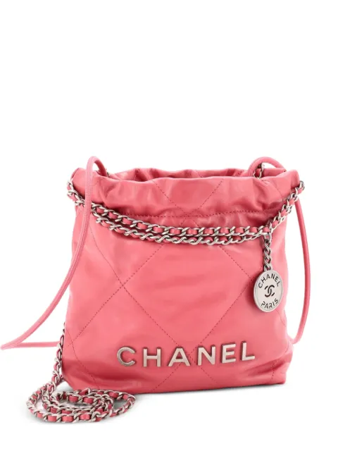 CHANEL Pre-Owned 22 Chain Hobo Quilted Calfskin Mini crossbody bag Pink O1C5Z0AAEIZT7TWB