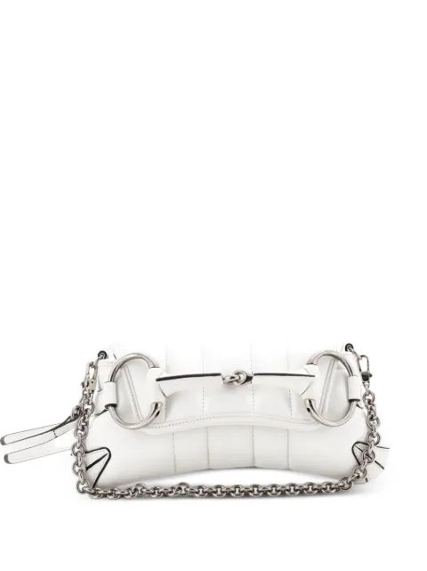 Gucci Pre-Owned Horsebit Chain Vertical Quilted Leather Small shoulder bag White MQICOZQF8HKH3HKK