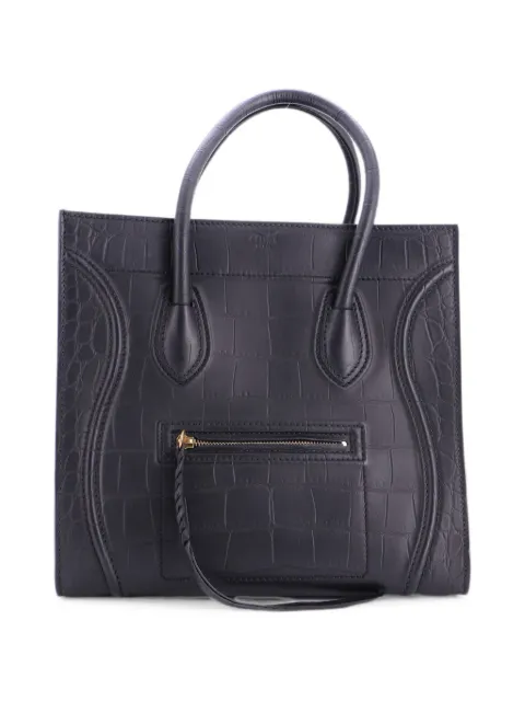 Celine Pre-Owned Phantom Bag Crocodile Embossed Leather Medium tote bag Black 3ENKAXRMUO1A98N2