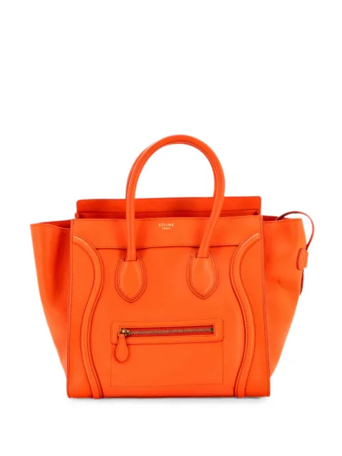 Celine Pre-Owned Luggage Bag Smooth Leather Mini tote bag Orange 36UEWGWSW7TEFXY3