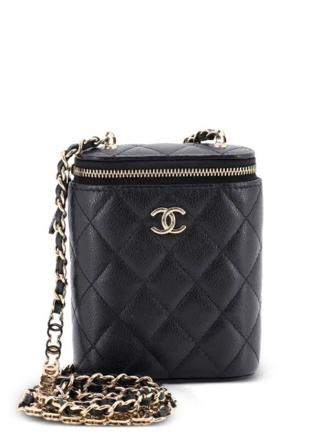 CHANEL Pre-Owned Vertical Classic Vanity Case with Chain Quilted Caviar Mini shoulder bag Black 0769BN82GDRLSHDO