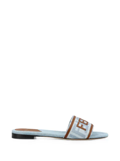FENDI Sunshine logo-patch sandals Blue 8R8092AY2Z