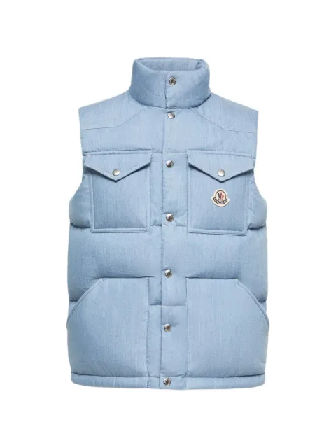 Moncler Ervional padded logo-patch vest Blue L20911A00048599HB