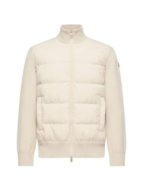 Moncler padded wool zip-up cardigan Neutrals L20919B00027M1131