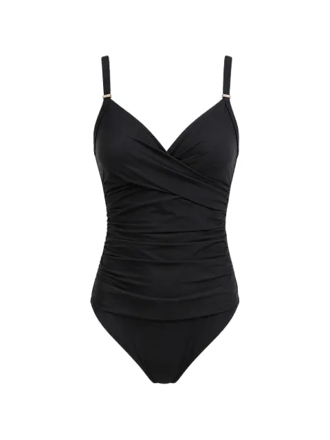 DKNY twist-front ruched swimsuit Black DIE6M559BLK