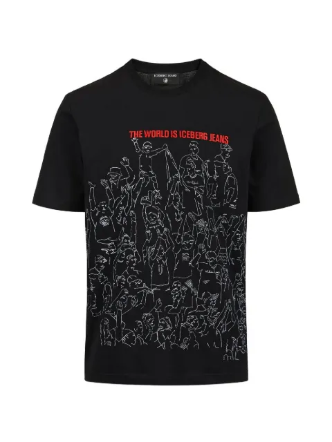 Iceberg graphic-print crew-neck T-shirt Black EJ1P0F018P400