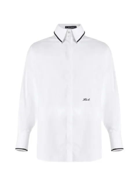 Karl Lagerfeld sketch-print poplin shirt White B3W11011100