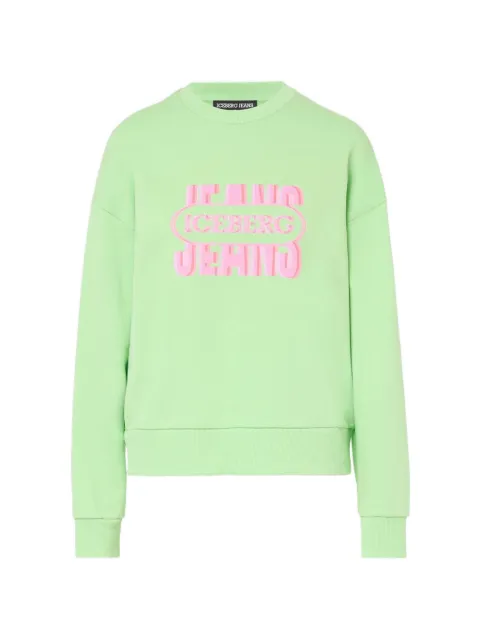 Iceberg logo-print cotton sweatshirt Green 26EJ2P0E04163295277