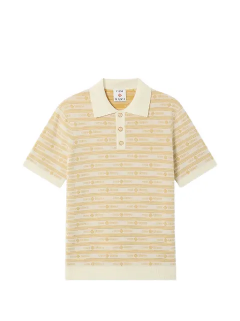 Casablanca logo-print wool polo shirt Neutrals MPF26KW142801
