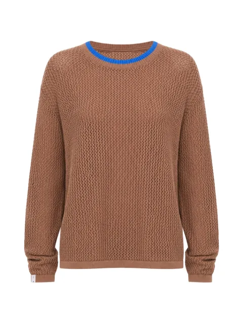 The Upside Avalon Bayli open-knit cotton sweater Brown USW226125