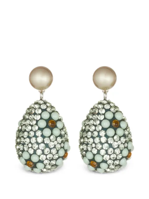 Tory Burch Curiosity crystal-pearl drop earrings Green 184417