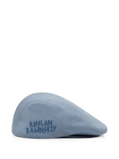 Ruslan Baginskiy Ivy logo-embroidered flat cap Blue COTTONIVYCAPIVC131CFLBLUESS26