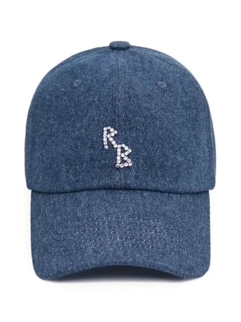 Ruslan Baginskiy crystal-embroidered denim baseball cap Blue CRYSTALEMBROIDEREDDENIMBASEBALLCAP