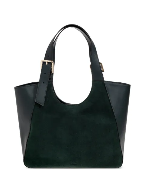 Furla suede-panel leather shoulder bag Green WB02012BX4018
