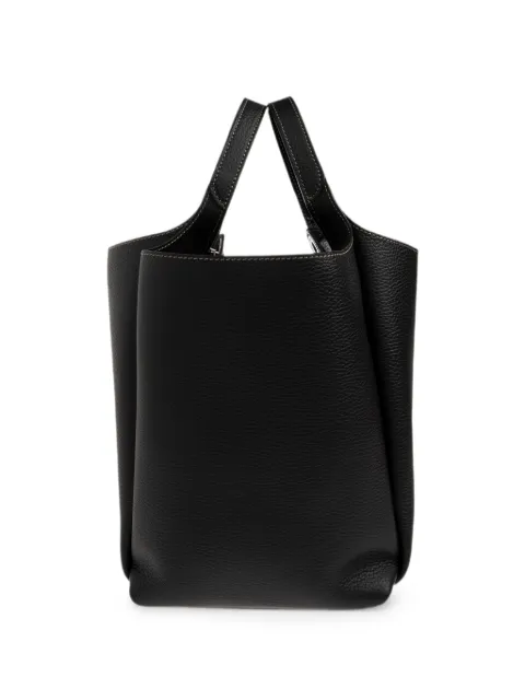Tod's small logo-plaque grained-leather bucket bag Black XBWAPAK0200QRI
