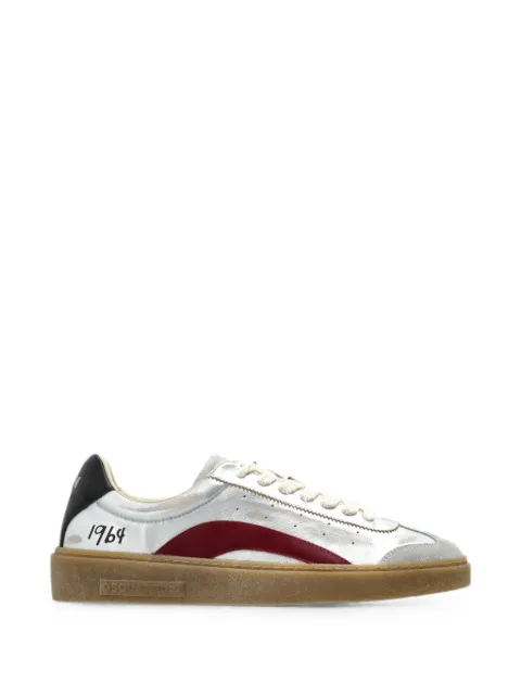 DSQUARED2 metallic-effect leather sneakers Silver SNM049823809087