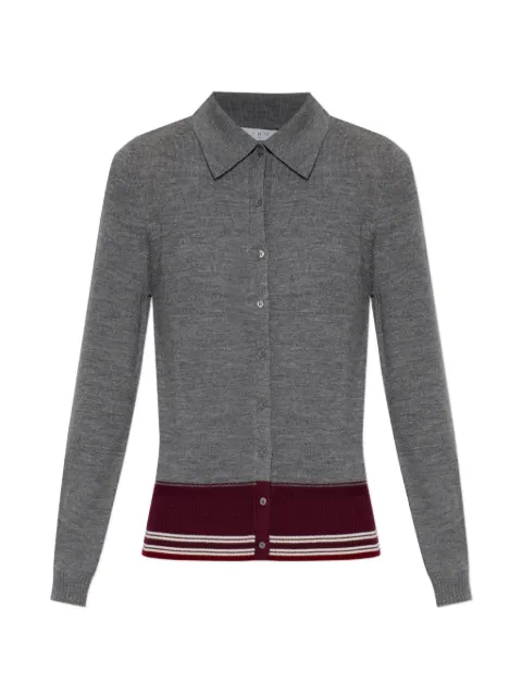 IRO Miel striped-trim button-down shirt Grey WP12MIEL0