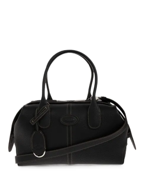 Tod's logo-patch pebbled leather shoulder bag Black XBWDBKH0200XGA