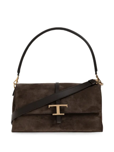 Tod's T Timeless suede shoulder bag Brown XBWTSEC9200P3A