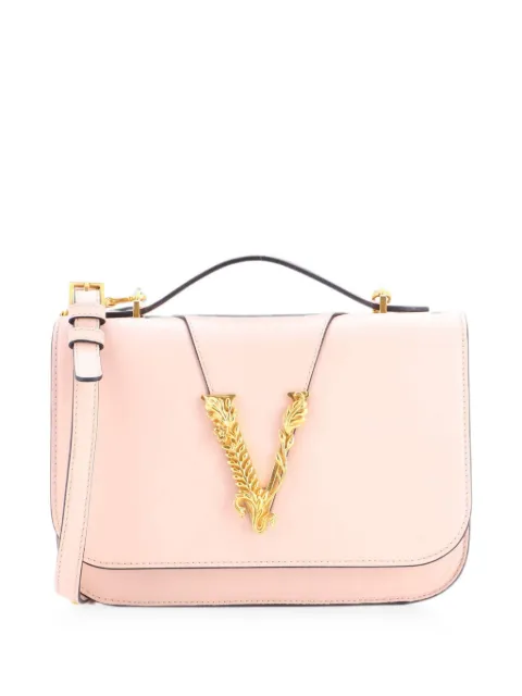 Versace Pre-Owned Virtus Flap Shoulder Bag Leather Small crossbody bag Pink V8V4SWTLD85D6W3F