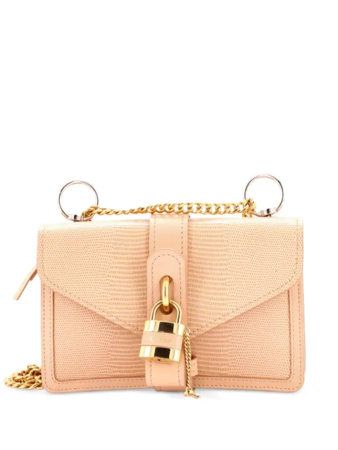 Chloé Pre-Owned Aby Lizard and Crocodile Embossed Leather Small shoulder bag Pink 3Q0UMOECVS4J40NK