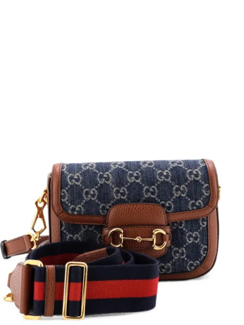 Gucci Pre-Owned Horsebit 1955 GG Denim Mini shoulder bag Blue 3MG3Q3XEVEDI86NV