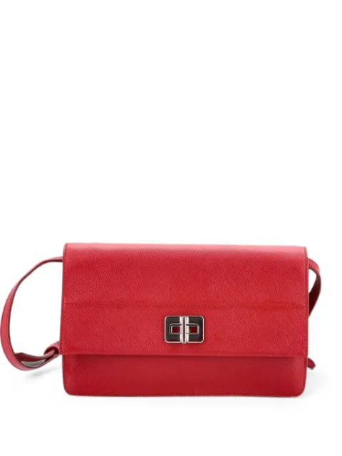 Prada Pre-Owned Turn Lock Wallet Saffiano Leather Small crossbody bag Red 1X54QHUC6UDQMO32