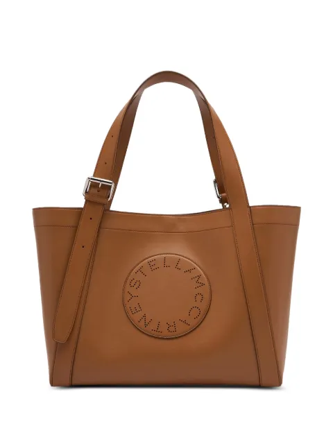 Stella McCartney perforated-logo tote bag Brown 7B0168WP0594