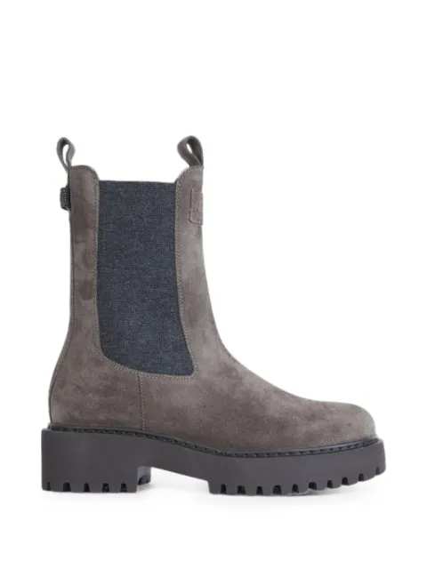 Brunello Cucinelli suede panelled ankle boots Grey MZSFG3409C8769