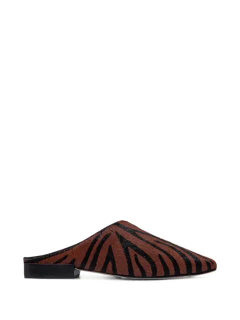 Bernardo Porto zebra-print mules Brown PORTO
