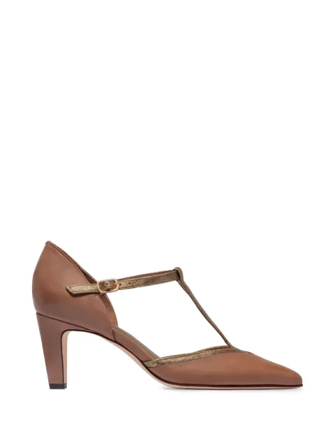 Bernardo Gianna T-bar pointed-toe pumps Brown GIANNA