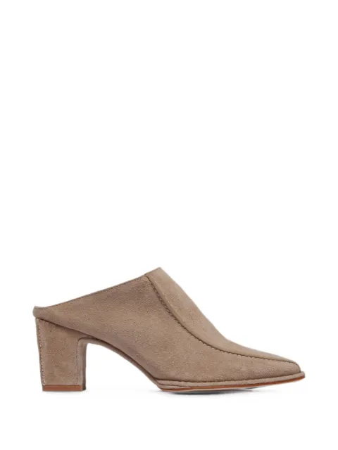 Bernardo Brynn suede square-toe mules Neutrals BRYNN