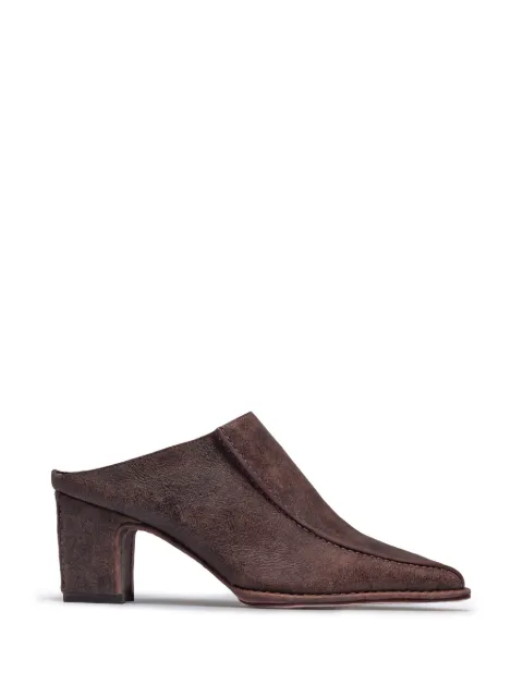 Bernardo Brynn square-toe block-heel mules Brown BRYNN