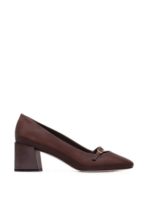 Bernardo Amelie buckle-strap block-heel pumps Brown AMELIE