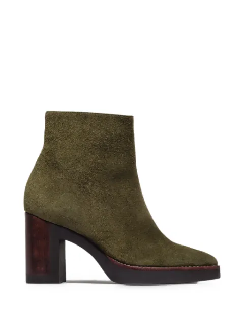 Bernardo Nara suede platform ankle boots Green NARA
