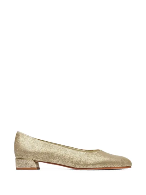 Bernardo Nero metallic-effect square-toe pumps Gold NERO