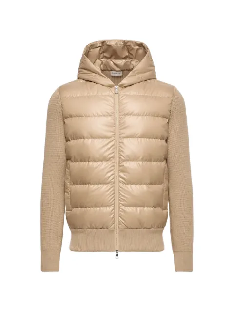 Moncler padded wool zip-up hoodie Neutrals L20919B00028M1131