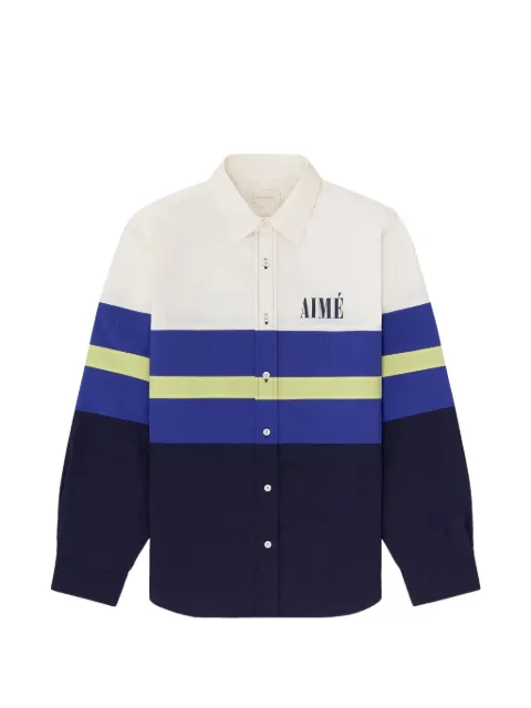 Aimé Leon Dore colorblock logo-print shirt Blue SS24WT010NAVY