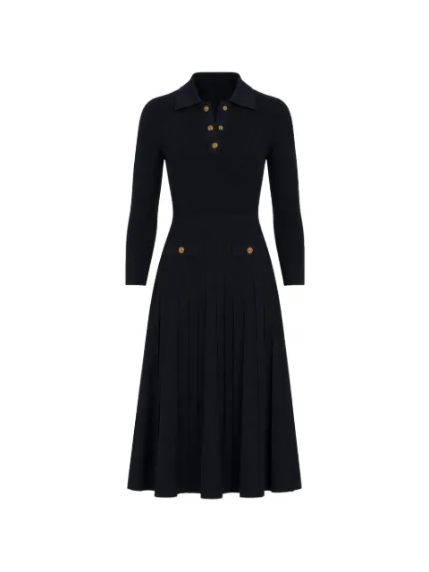 Michael Kors ribbed-knit pleated midi dress Blue MT683J3BFD