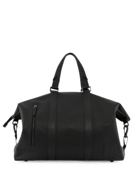 Armani Exchange grained-texture zip-detail holdall Black XM002603AF22653