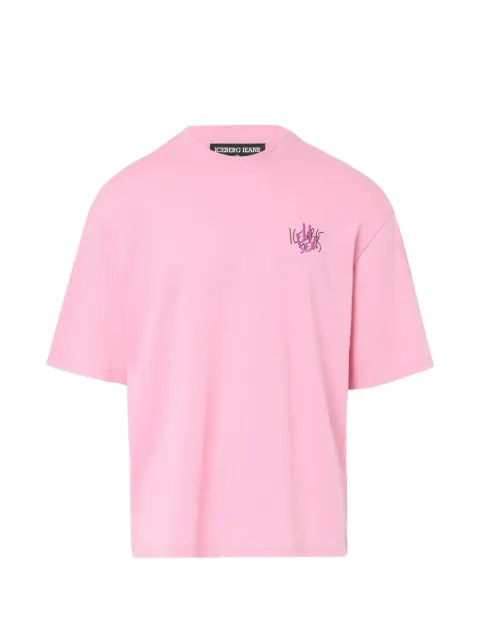 Iceberg graphic-print embroidered-logo T-shirt Pink EJ1P0F043P400