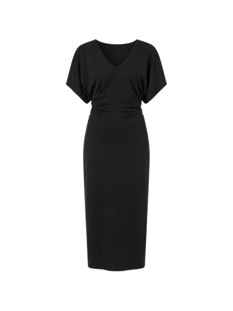 Drykorn Pamanti v-neck ruched midi dress Black PAMANTI5220131000