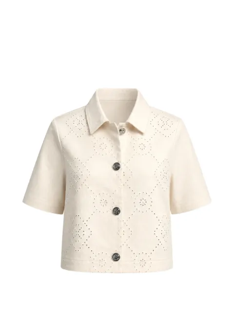 DKNY eyelet-detail short-sleeve shirt Neutrals DJ6J6244