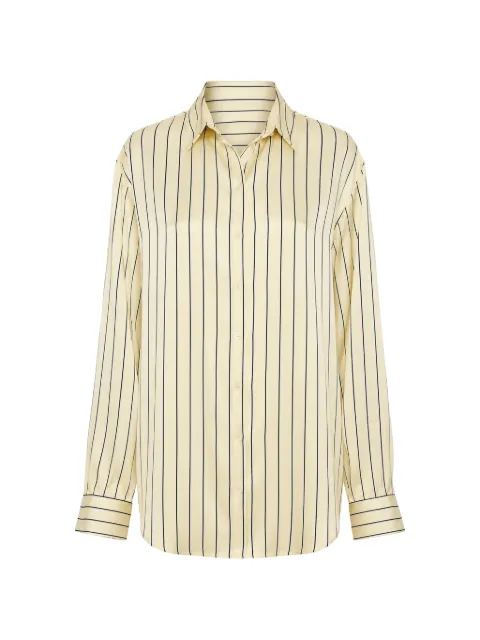 STAUD Nolan pinstripe silk shirt Neutrals R26P1135PI