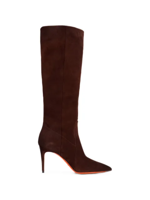 Santoni pointed-toe suede boots Brown WSID71836HI2SAEA