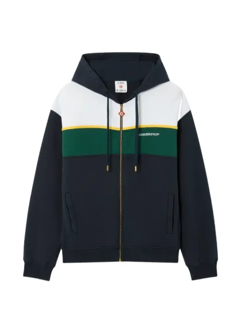 Casablanca colour-block zip-up hoodie Blue MPF26JTP54501
