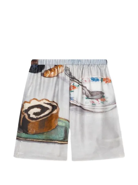 Nanushka Anne graphic-print elasticated shorts White NW25SSST38050