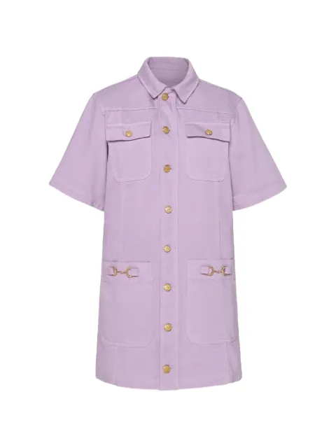 Ulla Johnson The Painters button-up short-sleeve mini dress Purple UJ9901008