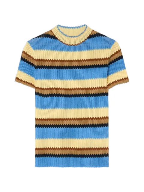 Guest In Residence Palazzo striped ribbed T-shirt Blue W44522RF
